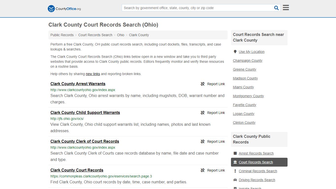 Clark County Court Records Search (Ohio) - County Office